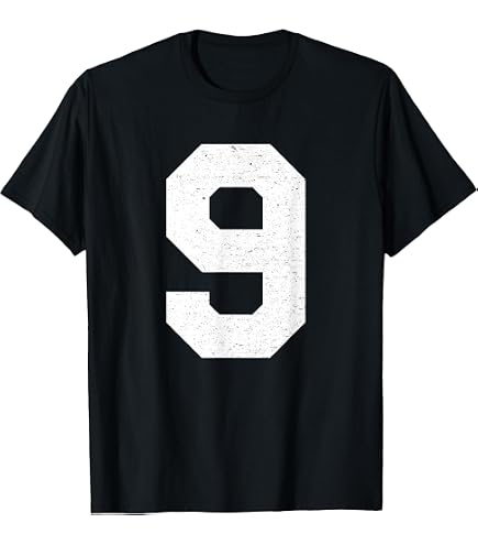 Amazon.com: Number 9 T-Shirt Vintage Nine Tee Sports Design T